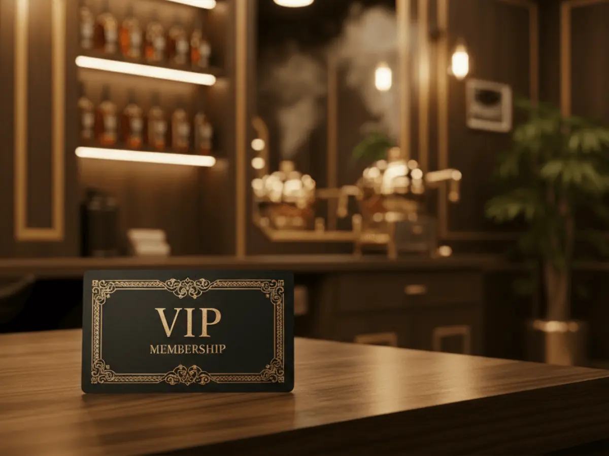 salon reception with a vip membership program for clients